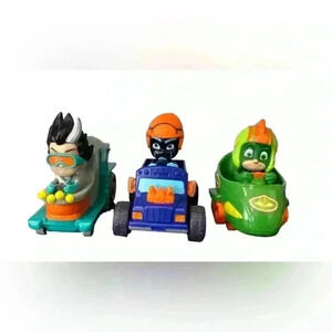 Disney Jr. PJ Mask Set of 3 Diecast Cars: Romeo, Catboy & Gecko